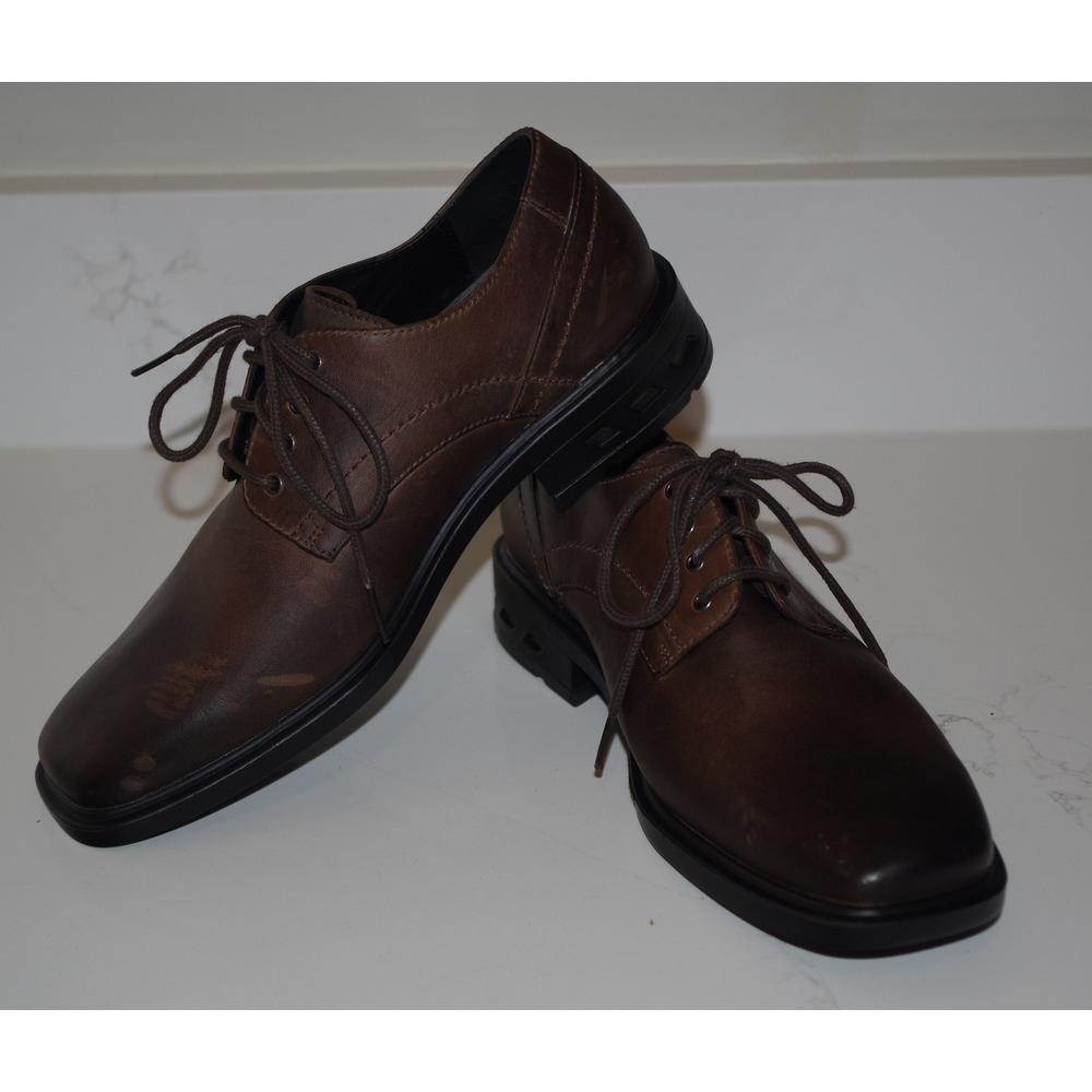 Rockport Mens Brown Leather Oxford Shoes Adidas Torsion APM1221V Size 7.5M - Picture 2 of 7
